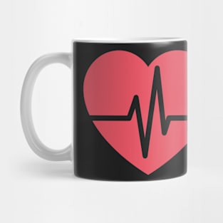 Heartbeat Inside a Pink Heart Mug